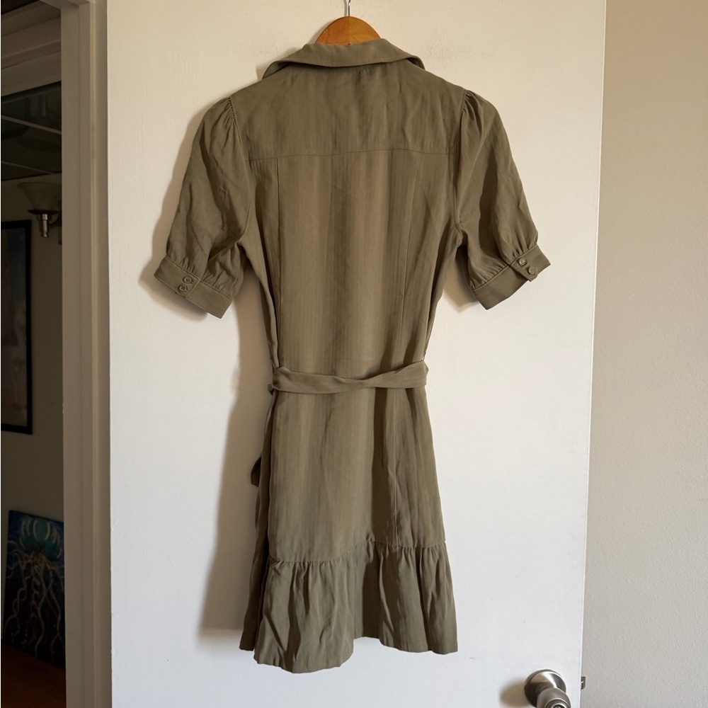 NWOT PAIGE Cactus Green Mayslie Button Down Mini Dress - Picture 4 of 11